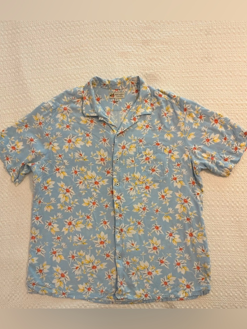 Island Outfitters by Mix & NY Men's Hawaiian Shirt Blue Size XL